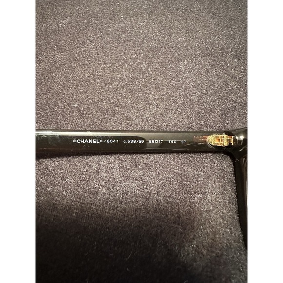 CHANEL 6041 c.538/S7 56mm Brown Gold Quilted Cat Eye Sunglasses Italy Flaw - Picture 7 of 8